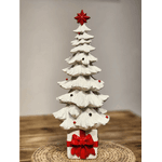 Árvore Decorativa Resina Natal Estrela Laço 38,2cm