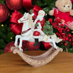 Papai Noel no Cavalo Decorativo Natal Resina 26cm