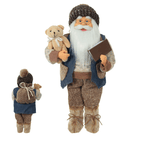 Papai Noel em Pé com Ursinho 45cm Azul