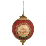 Bola Decorada Merry Christmas Vermelha Natal 36cm
