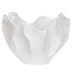Centro de Mesa Decorativo Cerâmica Orgânico 25,5cm Off White
