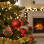Jogo 4 Bolas De Natal Vermelha Fosca E Texturizada 8cm
