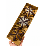 Enfeite Pingente Estrela Brilho Luxo Natal Tons Cobre 3 Unid