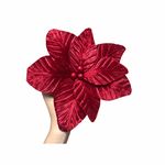 Flor Natalina Poinsetia Vermelho Veludo