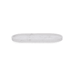 Bandeja Em Polirresina Marmorizada Off White Mart 30cm