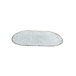 Bandeja em Metal Oval Off White C Dourado 26cm