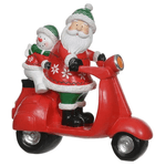 Enfeite Decorativo Papai Noel na Moto Resina