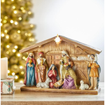 Presépio De Natal Em Resina Com Led Decoração Luxo Natal