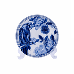 Jogo 6 Pratos Sobremesa Arara Azul Floral Scalla Cerâmica