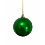 Jogo 6 Bolas De Natal Tubo Verde Perolada 8 Cm
