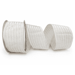 Fita Natalina Aramada 6,3cm Veludo Branco 9,14m