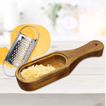 Ralador De Mesa Aço Inox Com Recipiente Madeira Acácia