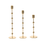 Castiçal Porta Vela de Metal Dourado 24cm Decorativo P