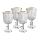  Conjunto 4 Taças de Vidro para Licor com Fio de Ouro Lines 75ml Wolff
