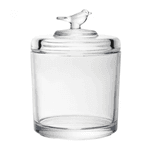 Pote de Cristal Ecológico com Tampa Bird 8,5cm x 8,5cm x 11,5cm Wolff