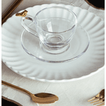 Conjunto 4 Xícaras de Café com Pires Golden Bird 80ml Cristal Ecológico Wolff