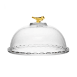 Queijeira Golden Bird 20cm com Tampa Cristal Ecológico Wolff