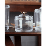 Pote com Tampa Golden Bird 7,5cm x 7cm x 8,5cm Cristal Ecológico Wolff
