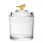 Pote com Tampa Golden Bird 10,5cm x 10,5cm x 14,5cm Cristal Ecológico Wolff