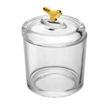 Pote com Tampa Golden Bird 10,5cm x 10,5cm x 14,5cm Cristal Ecológico Wolff