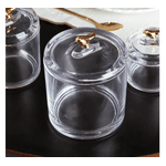 Pote com Tampa Golden Bird 10,5cm x 10,5cm x 14,5cm Cristal Ecológico Wolff