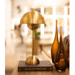 Abajur Em Metal Dourado Decoração Moderno Bivolt 52cm