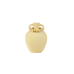 Vaso Rústico Bege Com Colar Em Cerâmica 25cm