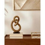 Escultura Decorativa Enfeite Moderna Abstrato Em Luxo Dourado Envelhecido