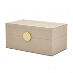 Kit Caixa Decorativa E Organizadora Em Pu Bege