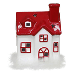 Casinha Cêramica Noel Nevada Led Vila Natalina Branco 20cm