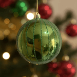 Jogo 3 Bolas De Natal Verde Perolada 10cm Decoração Árvore