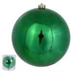 Bola De Natal Verde Brilho 20cm Grandona Decoração Árvore