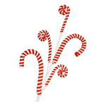 Galho Candy Cane Natal Branco Vermelho Enfeite Arvore Decor