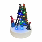 Enfeite Cenário De Natal Arvore Luz De Led Presentes 17cm