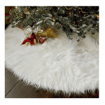 Saia De Árvore Natal Branco Pelinho Alto Pelúcia 1,20cm