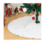 Saia De Árvore Natal Branco Pelinho Alto Pelúcia 1,20cm