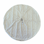 Saia De Árvore Natal Branco E Dourado Pelinho Luxo 120cm