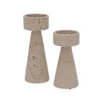 Conj 2 Castiçal Decorativo Porta Velas Pedestal Redondo Luxo