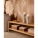 Conj 2 Castiçal Decorativo Porta Velas Pedestal Redondo Luxo