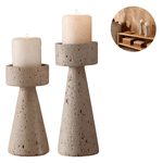Conj 2 Castiçal Decorativo Porta Velas Pedestal Redondo Luxo