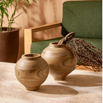 Vaso Em Madeira Natural G Mart Marrom
