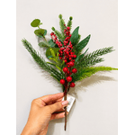 Galho Natalino Pick Berry Frutinhas Vermelho 33cm