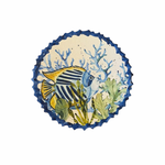 Jg 2 Pratos Jantar Melamina Coral E Peixe Fundo Mar Azul