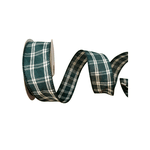Fita Natal Aramada Verde Escuro 3,8cm Xadrez 9,14mts Cromus Verde