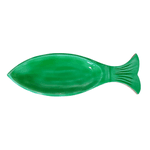 Petisqueira Em Madeira Peixe Verde Decoração Servir 30cm Verde