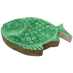 Petisqueira Em Madeira Peixe Verde Decoração Servir 29cm