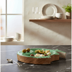 Petisqueira Em Madeira Peixe Verde Decoração Servir 29cm