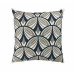 Almofada Linho Cru Chinile Azul Decortextil Geométrico