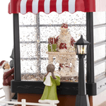 Enfeite Cenário De Natal Iluminado Papai Noel Toy Shop Vermelho