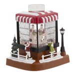 Enfeite Cenário De Natal Iluminado Papai Noel Toy Shop Vermelho